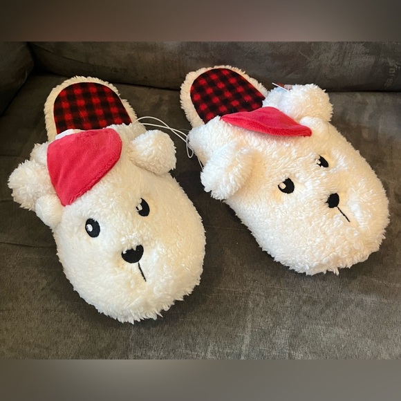Slippers Women’s Christmas Bears, Size Large 8/9 NWT - Picture 2 of 5